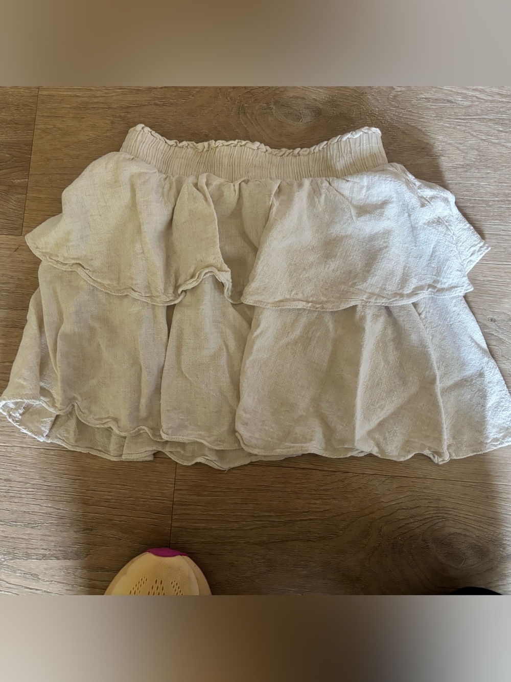 Polly Cream layered Skirt - Elastic Waist